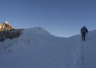 Fotobehang Climber on Monte Rosa, Alps, Italy © loremattei