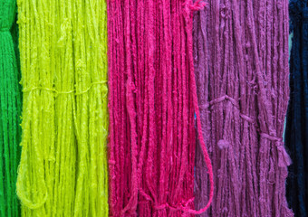 Colorful of Raw silk thread for background.