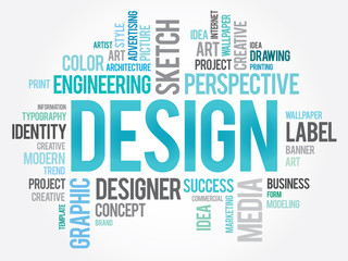 DESIGN word cloud, creative business concept