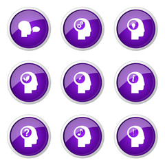 Think Web Internet Violet Vector Button Icon Design Set