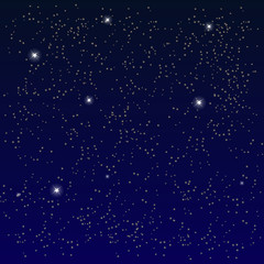 Fototapeta na wymiar Space. Starry Sky with the Moon. Vector Illustration.