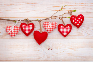 Valentines day baeutiful love background. Hearts on tree