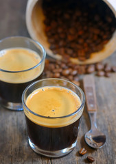 Espresso and Roasted  coffee beans