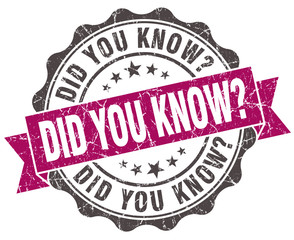 did you know grunge violet seal isolated on white