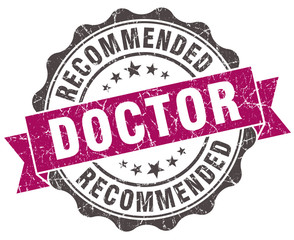 Obraz premium doctor grunge violet seal isolated on white