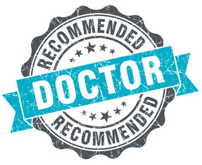 doctor vintage turquoise seal isolated on white