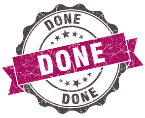 Obraz premium done grunge violet seal isolated on white