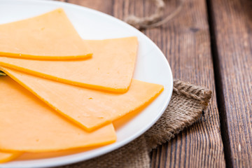 Portion of Cheddar Slices
