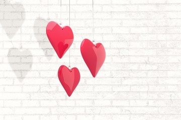 Obraz na płótnie Canvas Composite image of love hearts