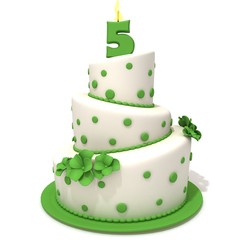 Birthday cake with number five