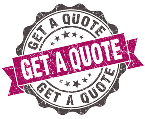 Obraz premium get a quote grunge violet seal isolated on white