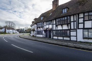 Obraz premium English village with timber framed houses, Biddenden, Kent. UK