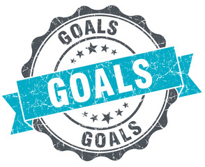 Obraz premium goals vintage turquoise seal isolated on white