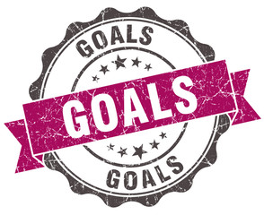Fototapeta premium goals grunge violet seal isolated on white