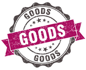 Obraz premium goods grunge violet seal isolated on white