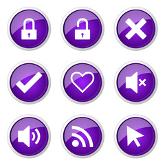 SEO Internet Sign Violet Vector Button Icon Design Set 4