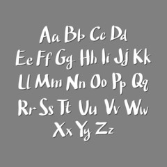 Alphabet letters. Hand drawn illustration by inc. Vector