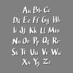 Alphabet letters. Hand drawn illustration by inc. Vector