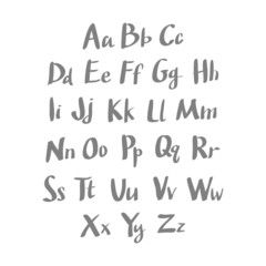 Alphabet letters. Hand drawn illustration by inc. Vector