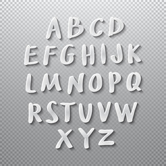 Vector Alphabet Set papper shadow font 3d
