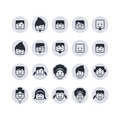 avatar portrait user icon set