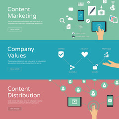 Fototapeta premium Secure data - set of flat design illustrations