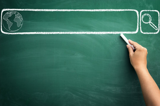 search bar draw on  chalkboard