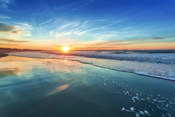 Fotobehang Strand zonsondergang Zonsondergang