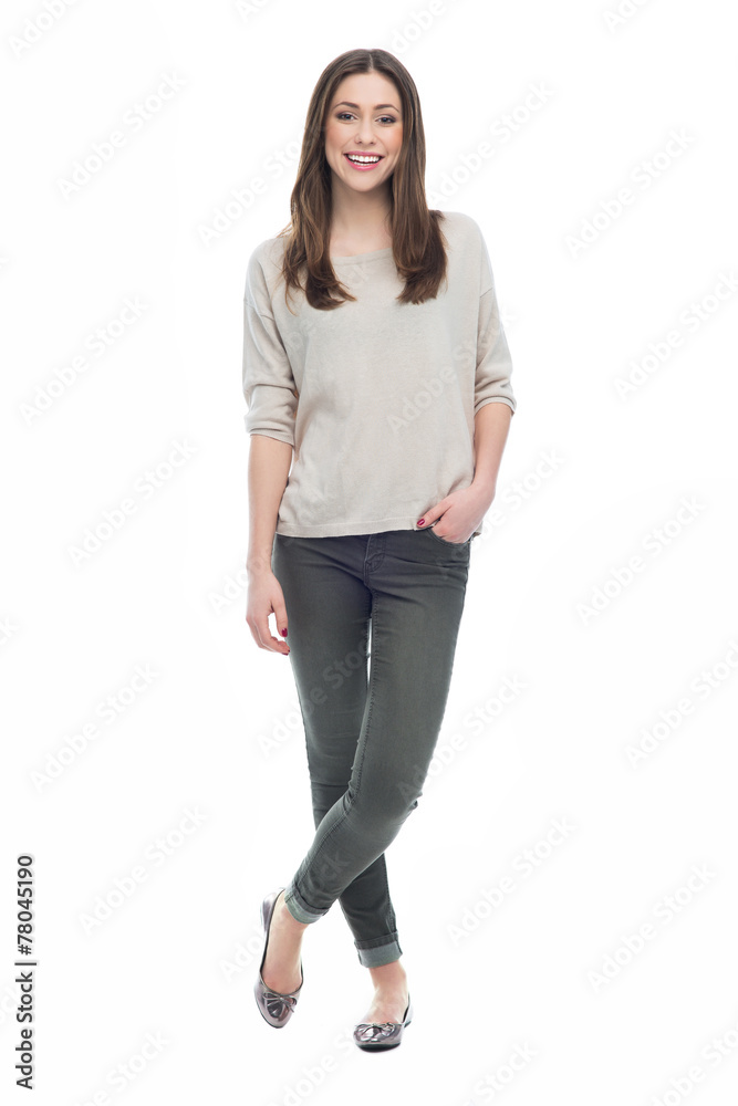 Wall mural attractive young woman standing