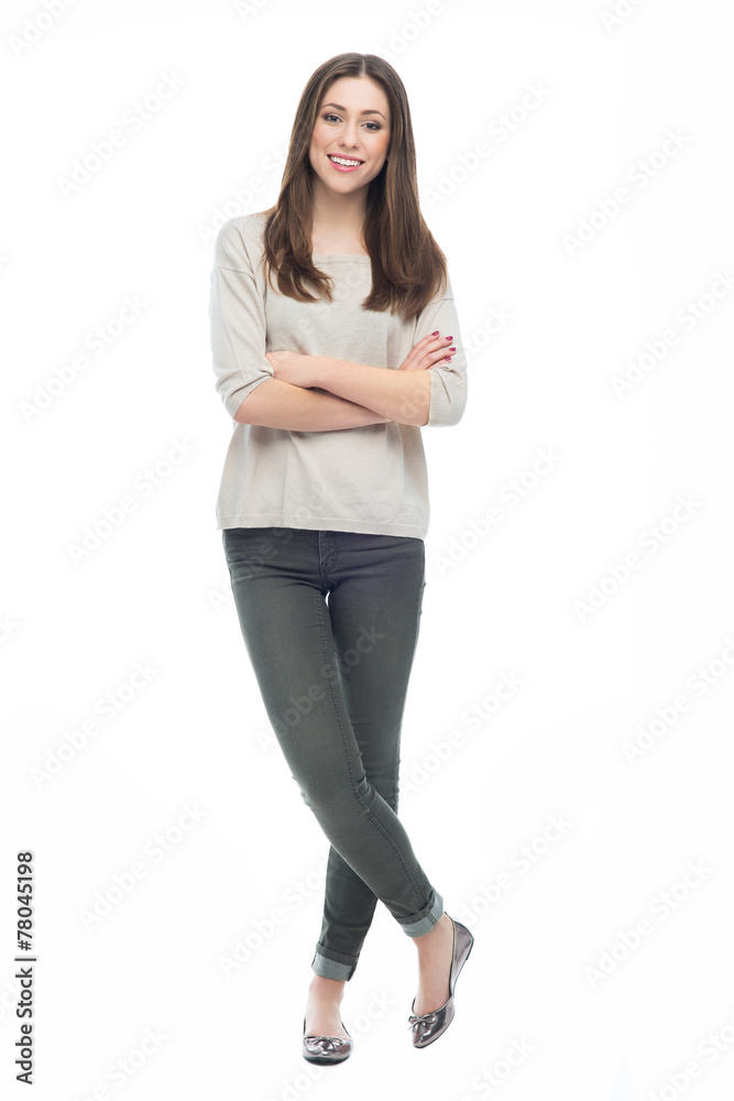 Wall mural attractive young woman standing