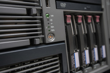 Network Server with Hot Swap Hard Drives installed in a rack