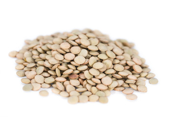 Brown Lentils (isolated on white)