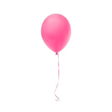 Pink balloon icon isolated on white background