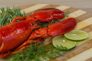 Boiled lobster