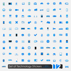 Set of technology stickers