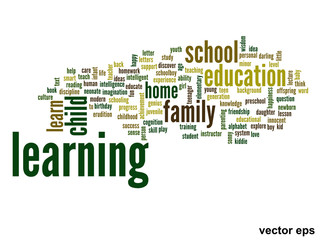 Vector conceptual  education word cloud