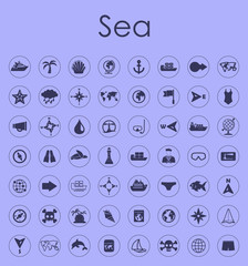 Set of sea simple icons