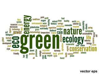 Vector conceptual ecology word cloud
