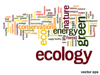 Vector conceptual ecology word cloud