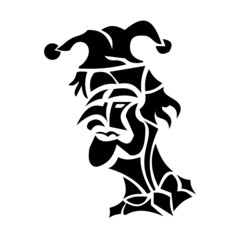 harlequin tattoo turned to left