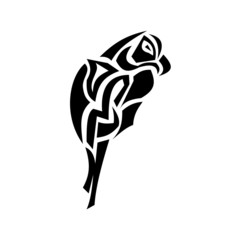 black and white parrot tattoo