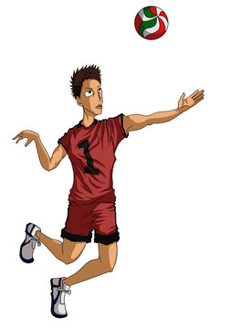 バレーボール選手 アタック Stock イラスト Adobe Stock