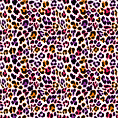 Colorful leopard seamless pattern design, vector background
