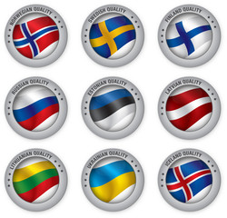 Badge quality country flag