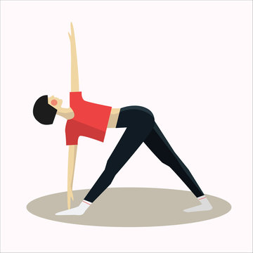 Vector illustration of Yoga pose woman silhouette