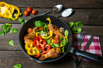 Roasted chicken with vegetables