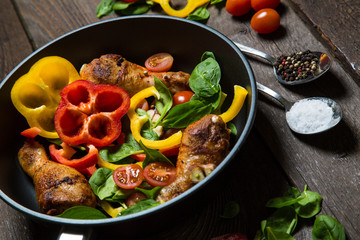Roasted chicken with vegetables