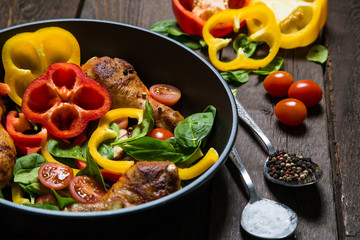 Roasted chicken with vegetables