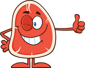 Smiling Steak Cartoon Mascot Character Giving A Thumb Up