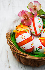 Easter eggs in a basket